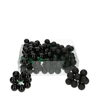 4A Black Christmas bauble | Matte and shiny baubles | Diameter 25 millimetres | Per 144 pieces