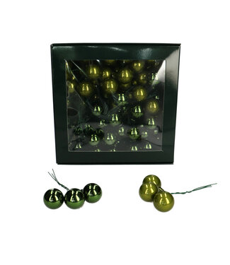 4A Green pearl-coloured Christmas bauble | Diameter 25 millimetres | Per 144 pieces
