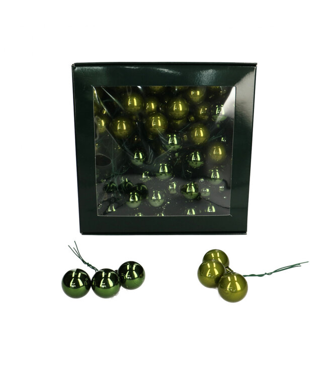 Green pearl-coloured Christmas bauble | Diameter 25 millimetres | Available to order per 144 pieces