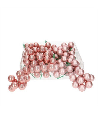 4A Boule de Noël rose clair | Boules mates et brillantes | Diamètre 25 millimètres | Par 144 pièces