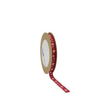 4A Red Christmas ribbon star | Width 10 millimetres | Length 15 metres | Per piece