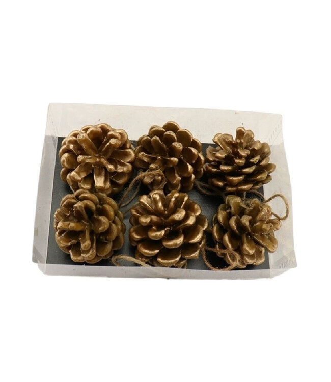 Pendentif pommes de pin dorées | Longueur 6 centimètres | Commandable par 6 pièces