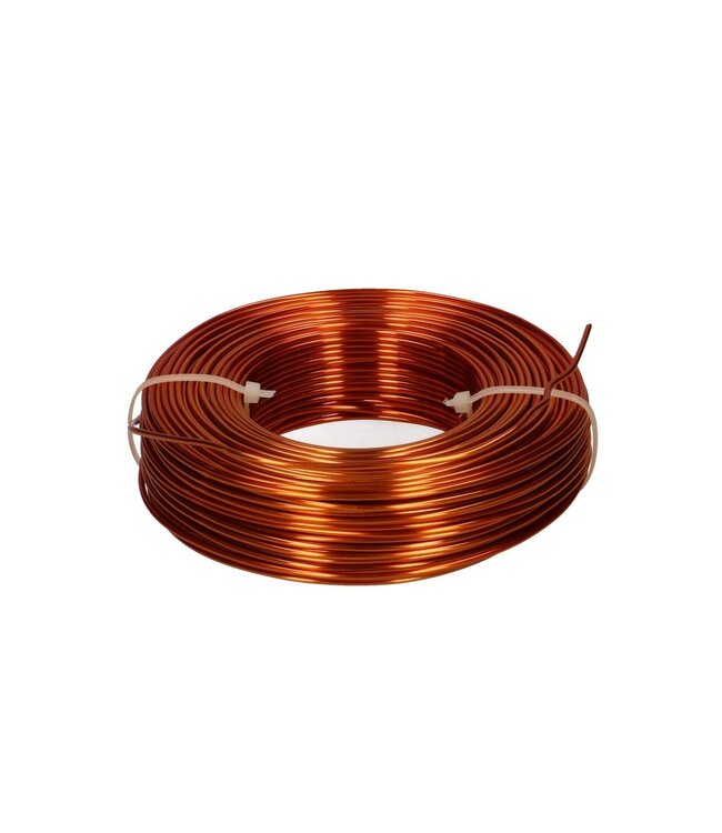 Fil d'aluminium orange | Diamètre 2 millimètres | Longueur 60 mètres | Poids 500 grammes | À commander à l'unité
