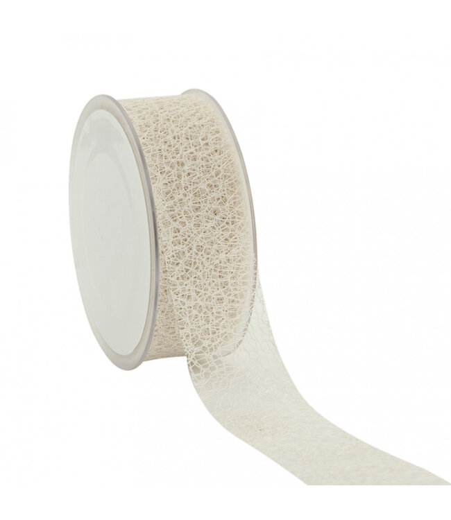 Ruban à nid d'abeille couleur crème | Largeur 38 millimètres | Longueur 20 mètres | Disponible à l'unité