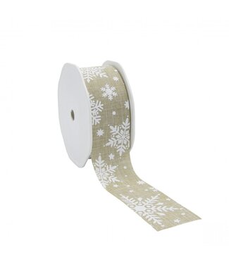 4A Christmas ribbon Snowflake | Width 38 millimetres | Length 15 metres | Per piece