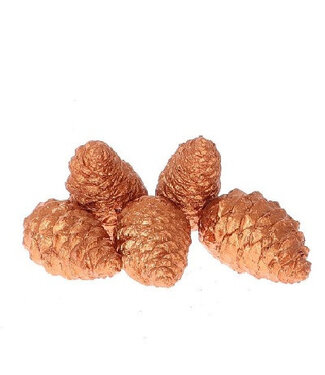 4A Pommes de pin métalliques Maritima cirées | Longueur 12 centimètres | Par 5 pièces