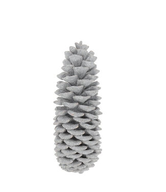 4A Pommes de pin argentées Sugar pine cirées | Longueur 35 centimètres | Par pièce