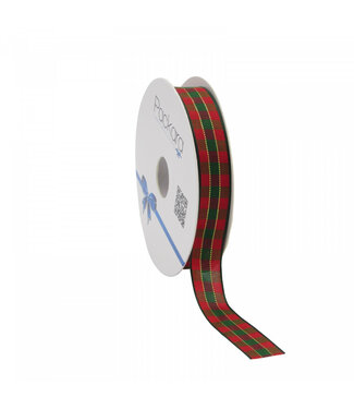 4A Kerst lint Ruit | Breedte 15 millimeter | Lengte 15 meter | Per stuk