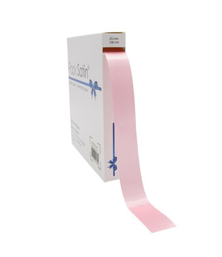 4A Ruban satin rose | Largeur 25 millimètres | Longueur 100 mètres | Par pièce