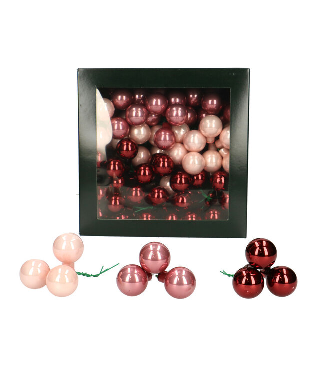 Pink Christmas bauble | Matte and shiny baubles | Diameter 25 millimetres | Available to order per 144 pieces