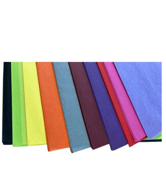 4A Feuille de papier de soie de couleurs mélangées | Largeur 50 centimètres | Longueur 75 centimètres | 17 grammes/m² | Par 480 pièces