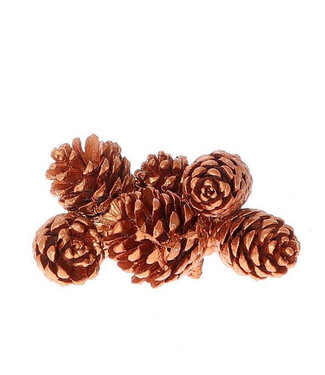 4A Pommes de pin couleur cuivre Pinea | Longueur 7 centimètres | Par 8 pièces