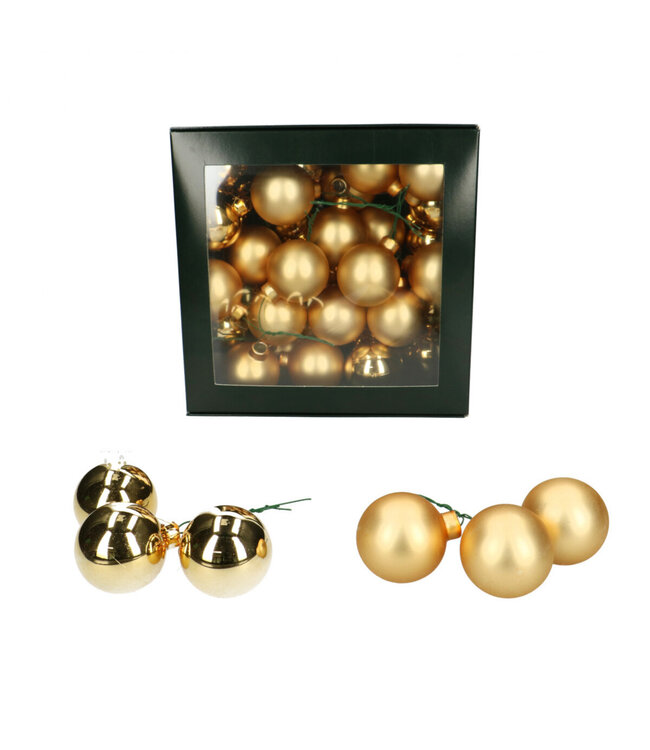 Gold Christmas bauble | Diameter 40 millimetres | combined baubles | Available to order per 36 pieces