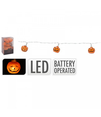4A Guirlande LED Halloween citrouille | Longueur 150 centimètres | 12 lumières | À l'unité