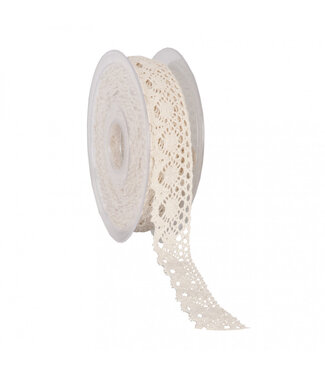4A Dentelle couleur crème | Largeur 28 millimètres | Longueur 10 mètres | Par pièce