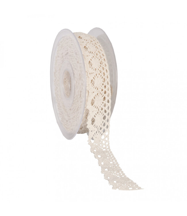 Cream-coloured lace | Width 28 millimetres | Length 10 metres | Available per piece