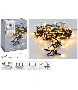 4A Guirlande LED noire pour l'extérieur | 120 ampoules | Longueur 9 mètres | À l'unité