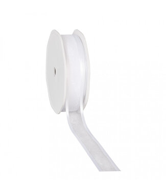 4A Ruban en organza satin blanc naturel | Largeur 25 millimètres | Longueur 25 mètres | À l'unité