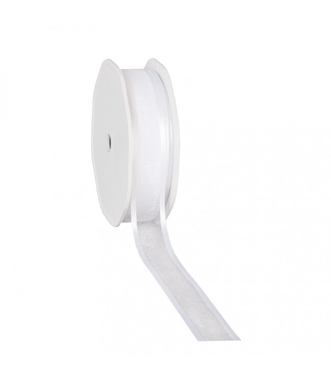 Natural white satin organza ribbon | Width 25 millimetres | Length 25 metres | Available for individual purchase