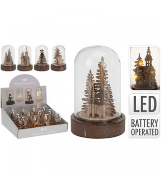 4A Cloche de Noël à LED marron | Dimensions 5,5 x 9 centimètres | Par 12 pièces