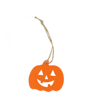 4A Orange Halloween pumpkin hanging decoration | Width 5 centimetres | Length 5.5 centimetres | Per 24 pieces