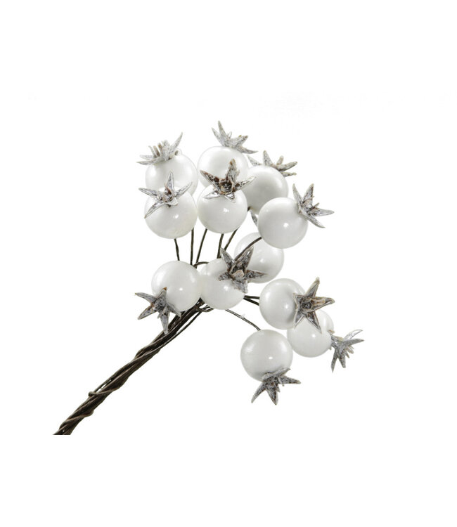 White natural berry pick | Diameter 1.8 centimetres | Available to order per 72 pieces