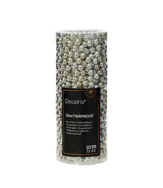 4A Silver-coloured bead garland deco | Length 10 metres | Per piece