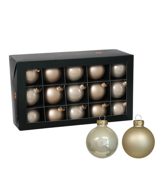 4A Champagnekleurige kerstbal | Matte en glanzende ballen | Diameter 60 millimeter | Per 30 stuks