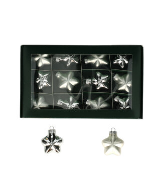 4A Silver-coloured Christmas star bauble | Diameter 40 millimetres | Pack of 12