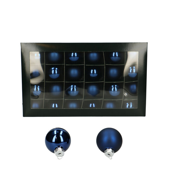 Blue Christmas bauble | Matte and glossy baubles | Diameter 40 millimetres | Available to order per 48 pieces