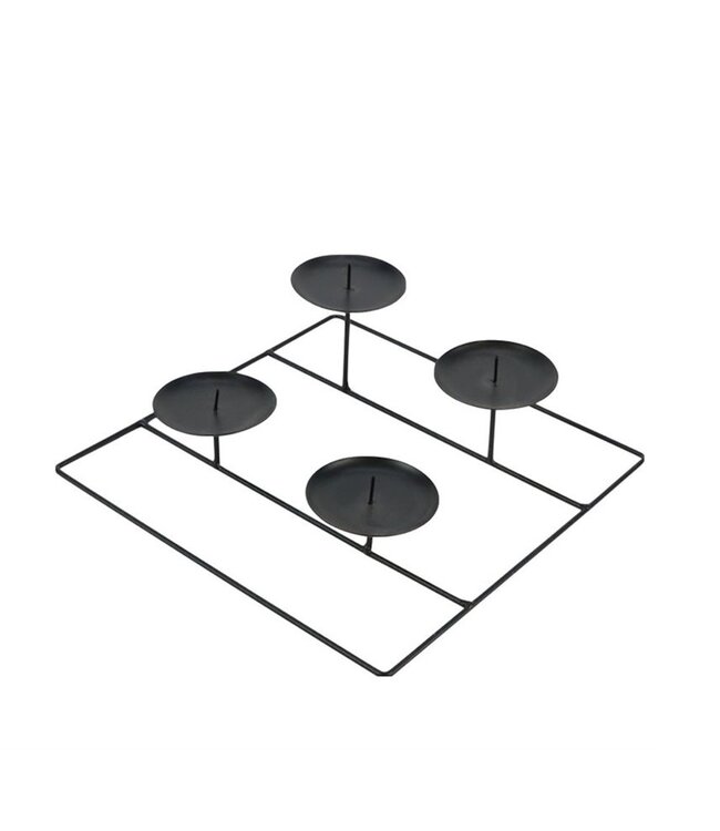 Black candle holder Christmas decoration | Dimensions 38 x 38 x 9.5 centimetres | Available to order individually