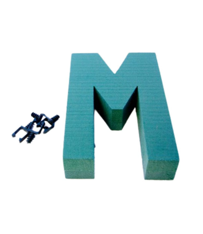 Green Oasis floral foam letter M | Height 31 centimetres | Available per piece