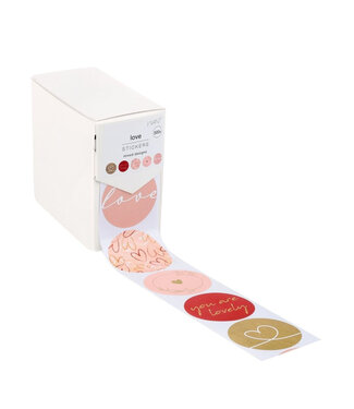 4A Mixed colour stickers mixed labels “Love” | Diameter 40 millimetres | Per 500 pieces