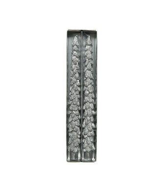 4A Silver-coloured candle Christmas tree | Diameter 2.2 centimetres | Length 25 centimetres | Per 2 pieces