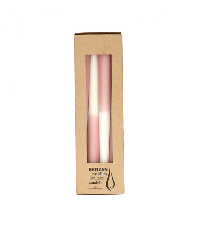 Bougie rose clair dip dye | Diamètre 2,3 centimètres | Longueur 25 centimètres | À commander par 4 pièces