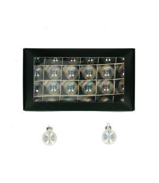4A Mixed Colours Transparent Christmas Bauble | Diameter 25 millimetres | Per 24 Pieces