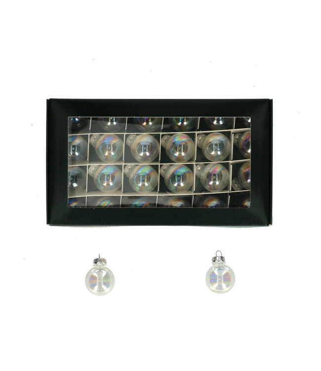 Mixed colours transparent Christmas bauble | Diameter 25 millimetres | Available to order per 24 pieces