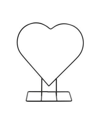 4A Black decorative heart with stand | Dimensions 20 x 10 x 32 centimetres | Per piece