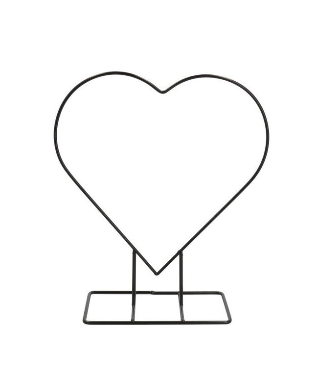 Black decorative heart with stand | Size 20 x 10 x 32 centimetres | Available to order individually