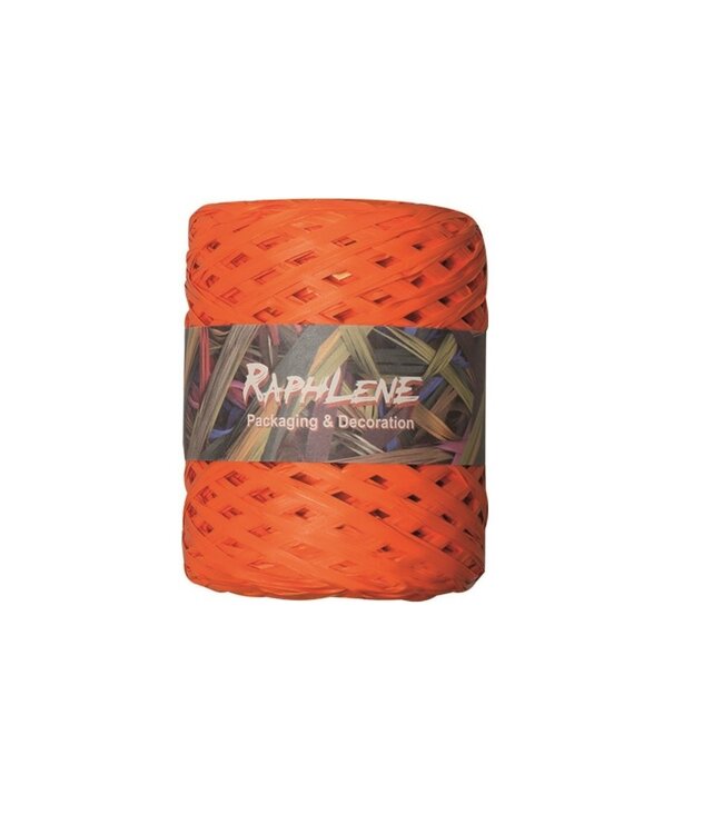 Ruban en raphia orange | Largeur 13 millimètres | Longueur 200 mètres | À l'unité disponible