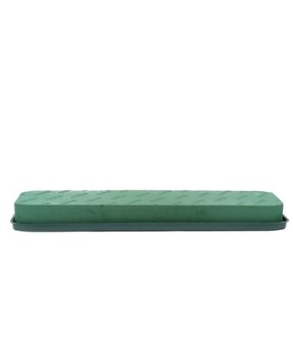 4A Mousse florale OASIS verte avec soucoupe | Dimensions 90 x 21 x 8 centimètres | Par pièce