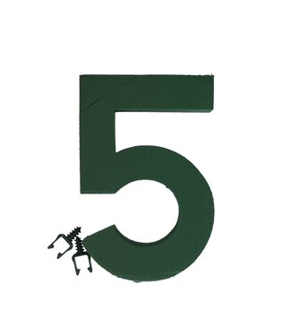 4A Chiffre 5 en mousse florale verte | Hauteur 31 centimètres | Par pièce