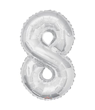 4A Ballon chiffre argenté 8 | Hauteur 85 centimètres | Par pièce