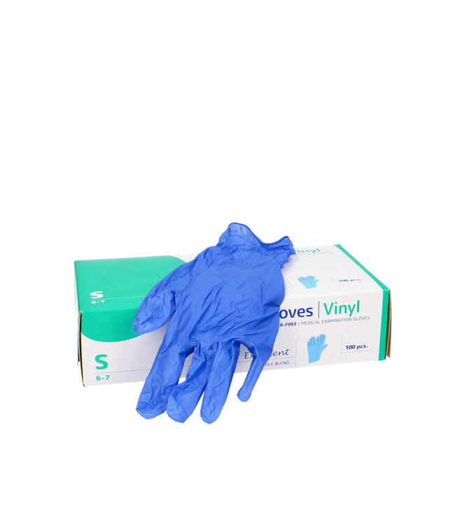Blue vinyl glove | Size S 6-7 | Available to order per 100 pieces