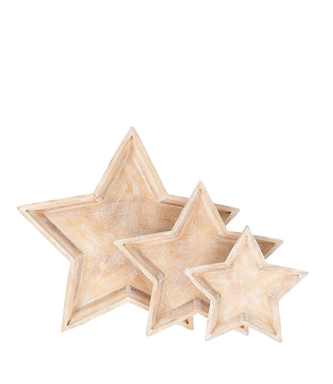 Wooden Christmas star decoration | Diameter 41 centimetres | Height 4 centimetres | Available in sets of 3