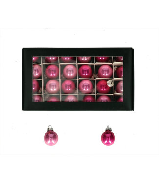4A Pink glossy Christmas bauble | Diameter 25 millimetres | Per 24 pieces