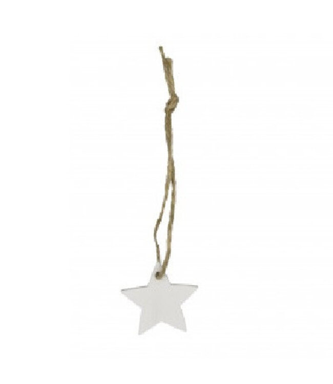 Natural white star hanging decoration | Diameter 3.5 centimetres | Available to order per 36 pieces