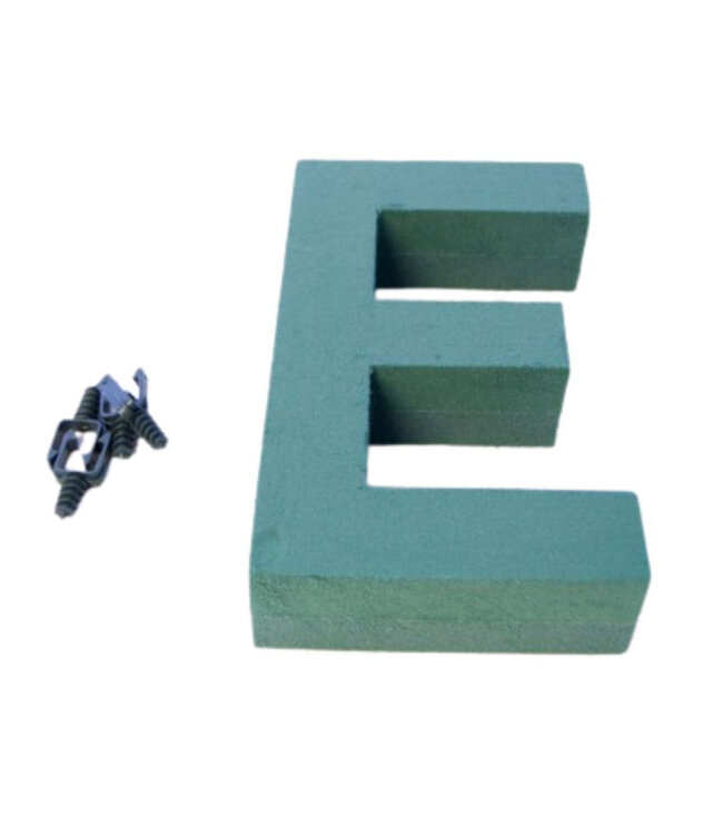 Green Oasis floral foam letter E | Height 31 centimetres | Available per piece
