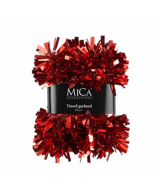 4A Guirlande de Noël rouge décoration de Noël | Diamètre 7 centimètres | Longueur 270 centimètres | Par pièce