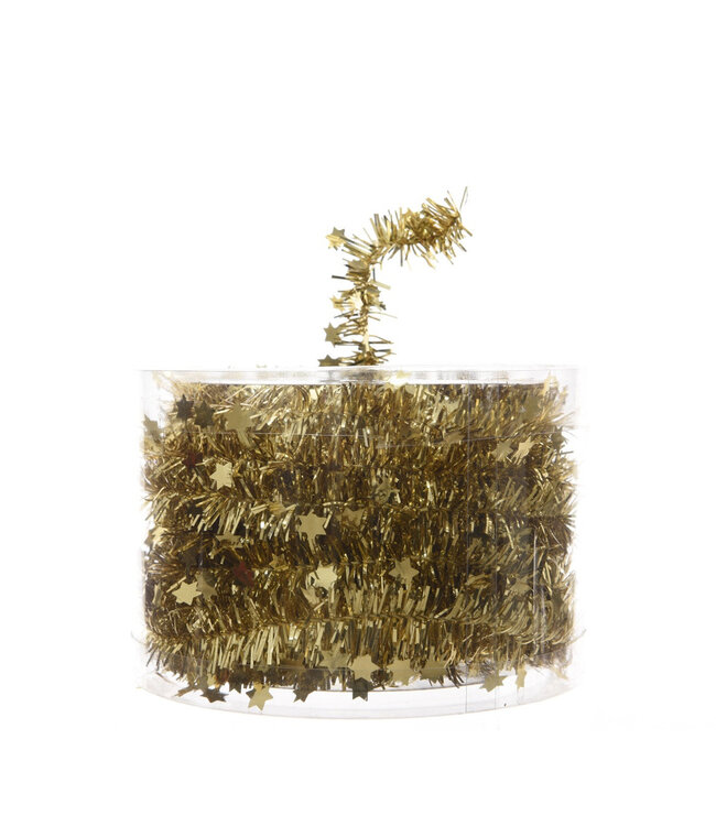 Gold-coloured Lametta garland deco | Diameter 3 millimetres | Length 7 metres | Available per piece